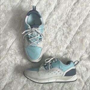 L. L. Bean Light Blue and Tan Sneakers Womans Size 9.5‎